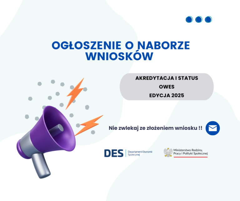 Aktualności Departament Ekonomii Społecznej Ministerstwo Rodziny i Polityki Społecznej